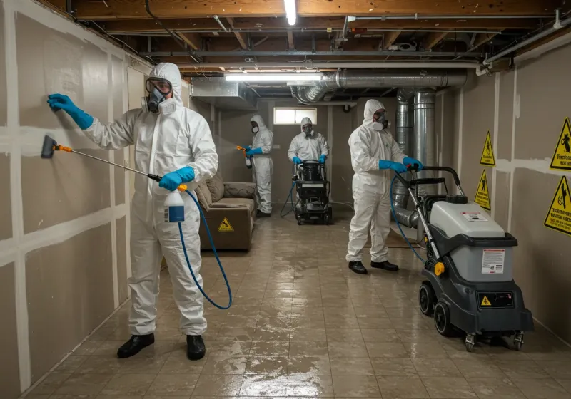 Basement Moisture Removal and Structural Drying process in Madison, VA